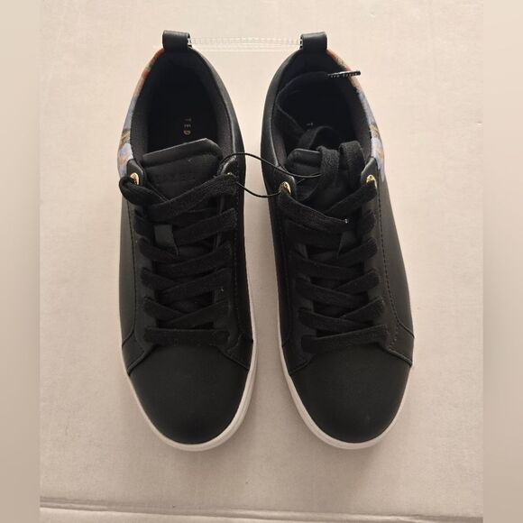 Ted Baker Alisson Sneakers Black Floral Size 6.5 - Picture 9 of 11
